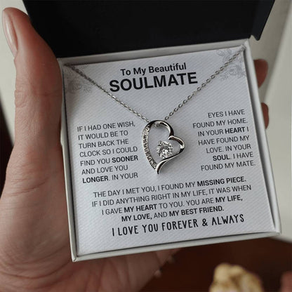 To My Beautiful Soulmate - In Your Eyes I Have Found My Home - Forever Love Necklace