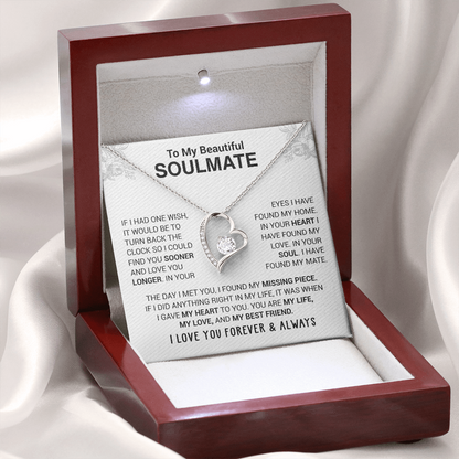 To My Beautiful Soulmate - In Your Eyes I Have Found My Home - Forever Love Necklace