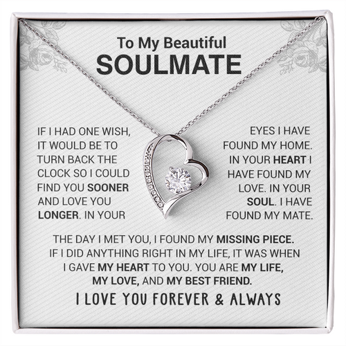 To My Beautiful Soulmate - In Your Eyes I Have Found My Home - Forever Love Necklace