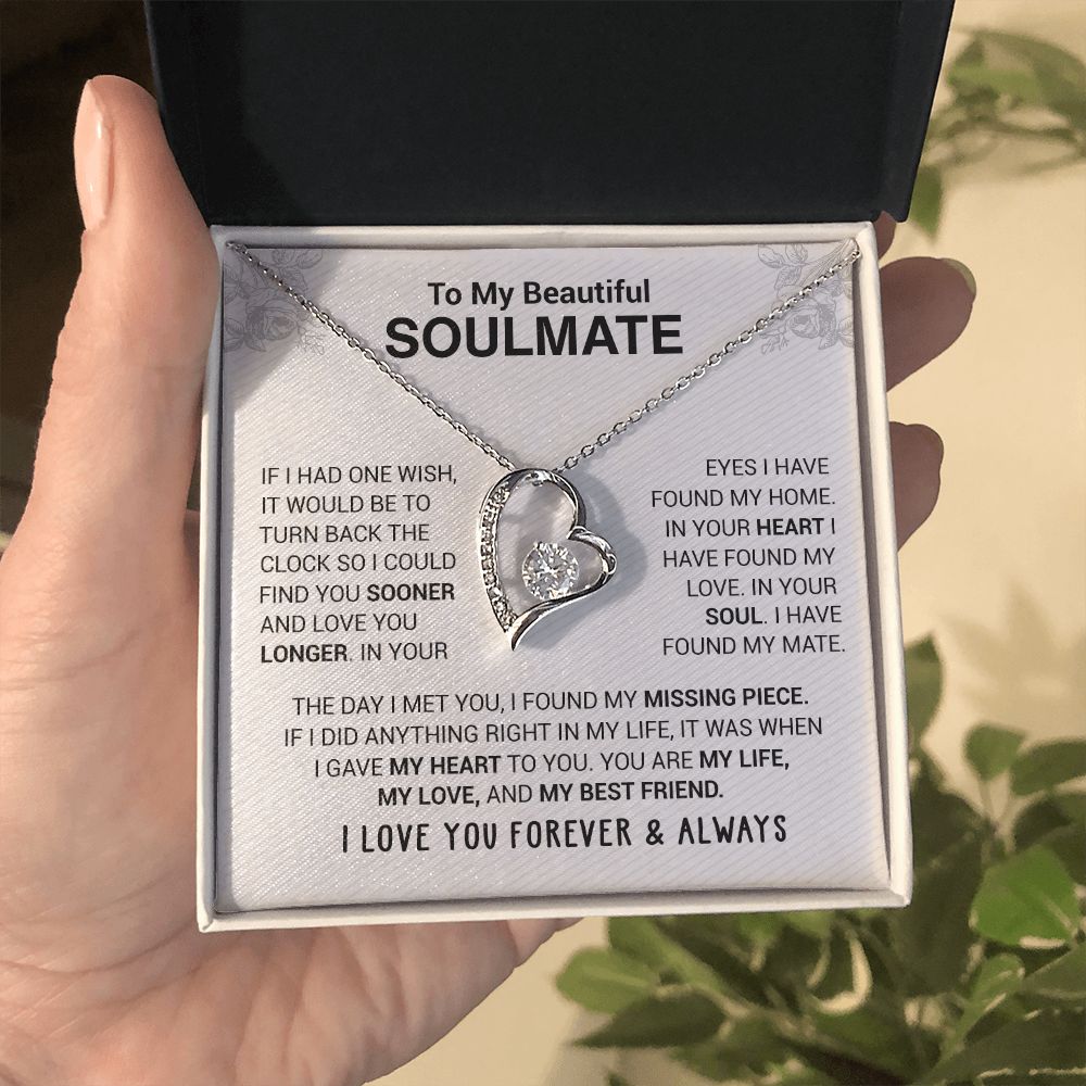 To My Beautiful Soulmate - In Your Eyes I Have Found My Home - Forever Love Necklace