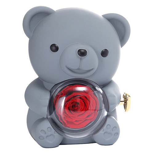 Eternal Rose Bear - W/ Engraved Necklace