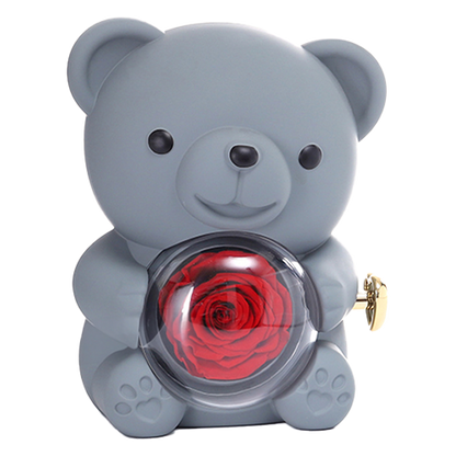 Eternal Rose Bear - W/ Engraved Necklace