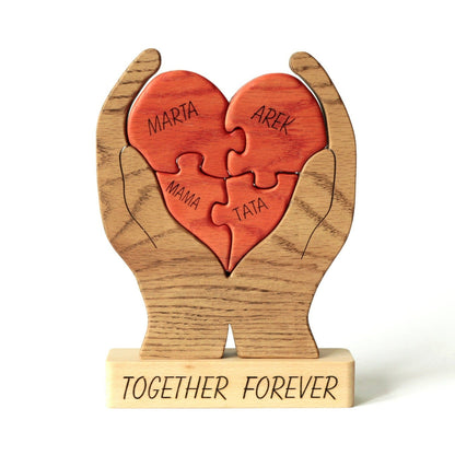Wooden Personalized Family Puzzle Decoration - Gift for Family, Christmas Gift