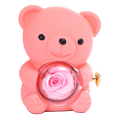 Eternal Rose Bear - W/ Engraved Necklace