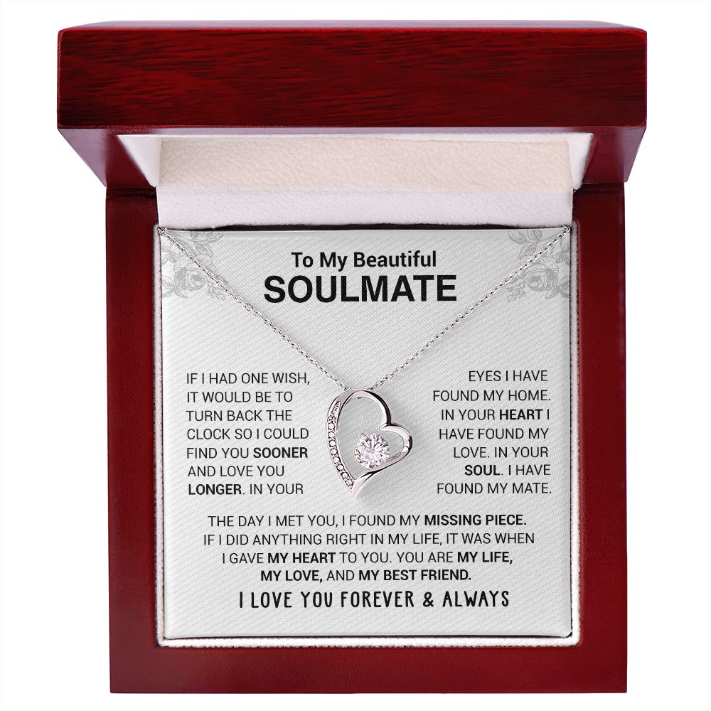 To My Beautiful Soulmate - In Your Eyes I Have Found My Home - Forever Love Necklace