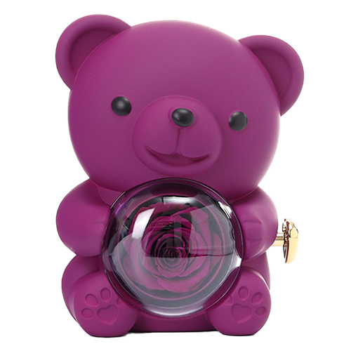 Eternal Rose Bear - W/ Engraved Necklace