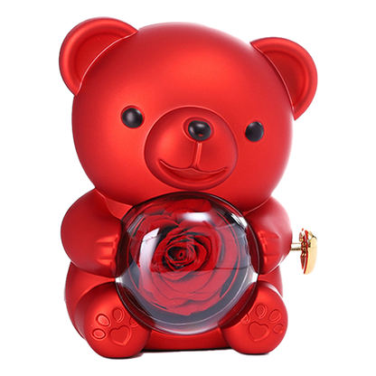 Eternal Rose Bear - W/ Engraved Necklace