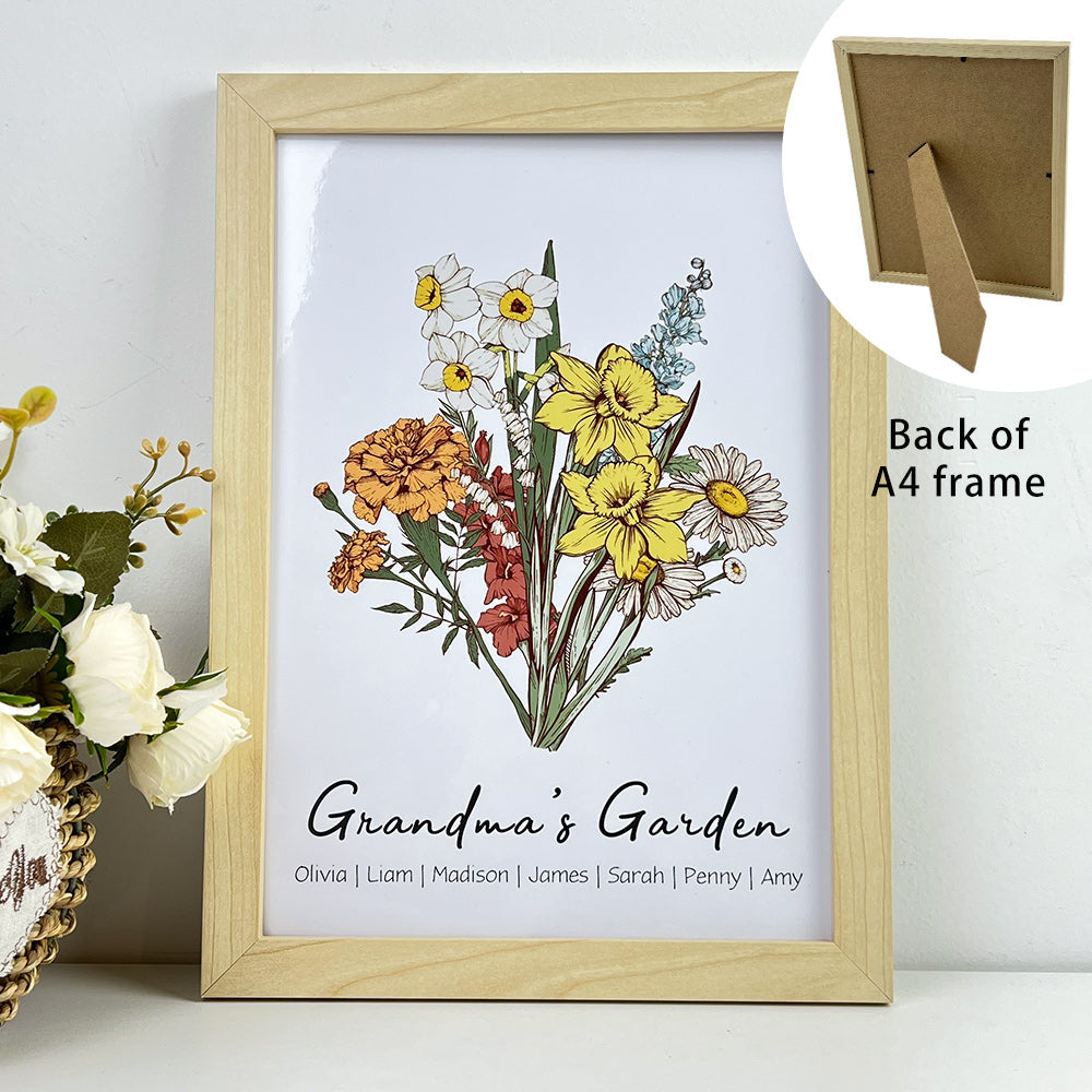 50%OFF Personalized Birth Flower Family Bouquet/Names Frame