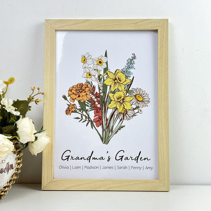 50%OFF Personalized Birth Flower Family Bouquet/Names Frame