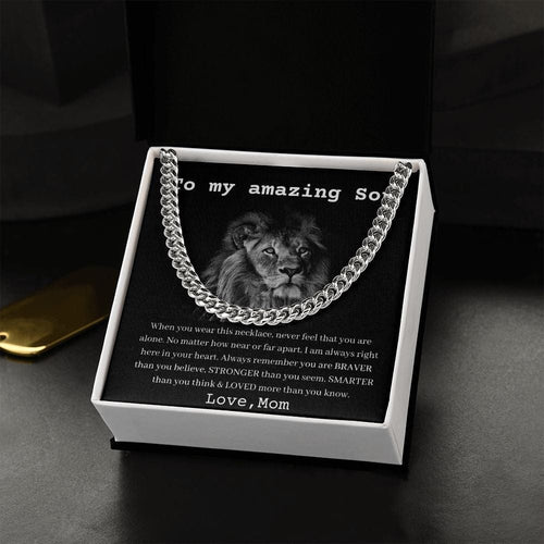 To My Amazing Son - Love Mom - Cuban Link Chain