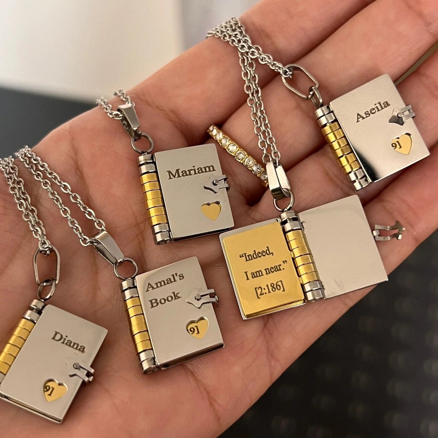 Personalized Book Necklace